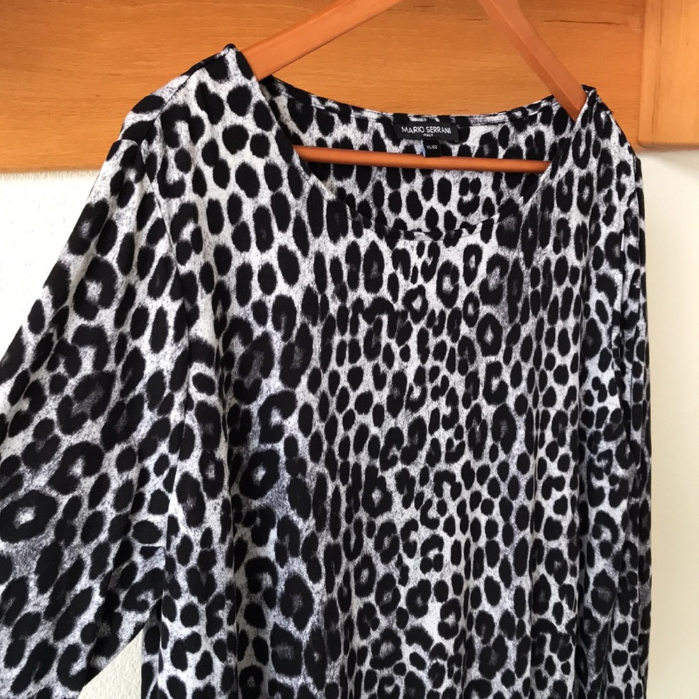 Mario Serrani Italy Long Sleeve Animal-print Top